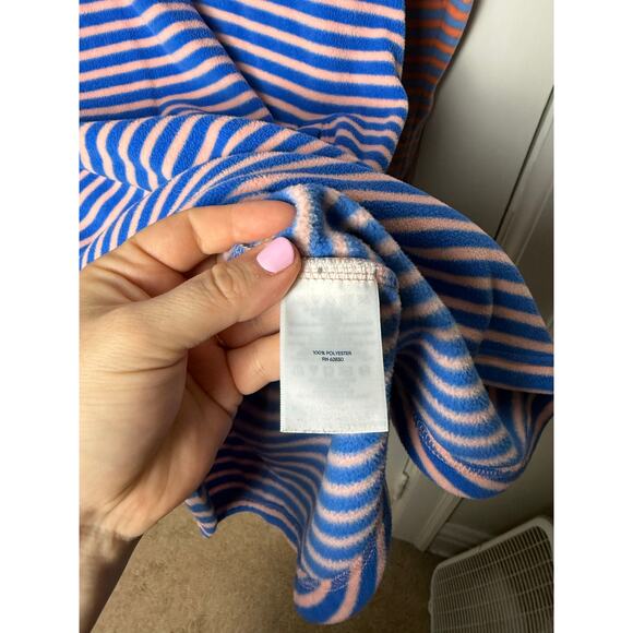 Lands' End Fleece Quarter Zip Colorful Striped Women's Long Sleeve Dress XLP - Picture 6 of 10